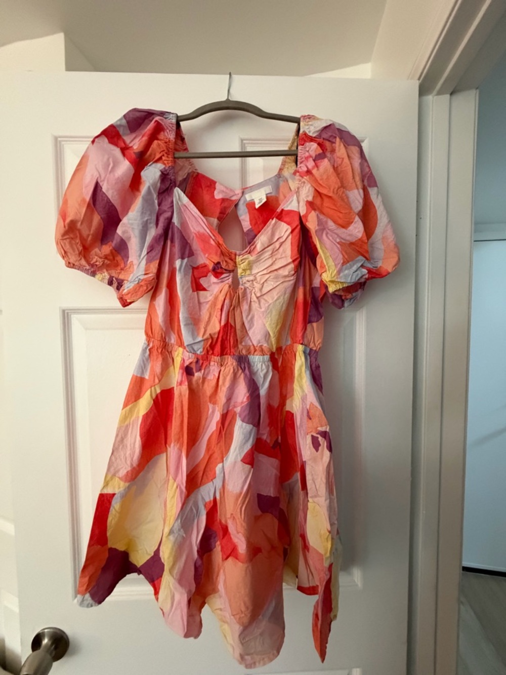 Women’s Multicolor Puff-Sleeve Summer Dress